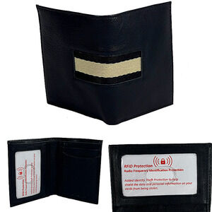 1 LIKE NO OTHER Mens Leather Bi-fold RFID Wallet Card ID Carrier Black NWOT
